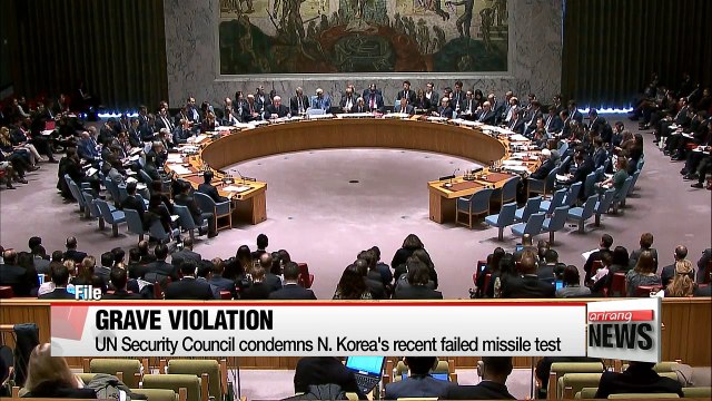UN Security Council condemns N. Korea's failed ballistic missile test