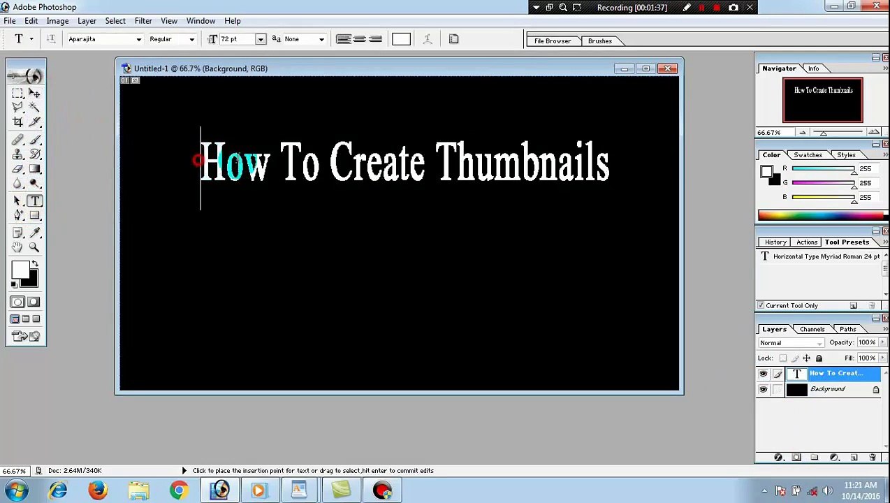 how to create thumbnail  for  any  channel