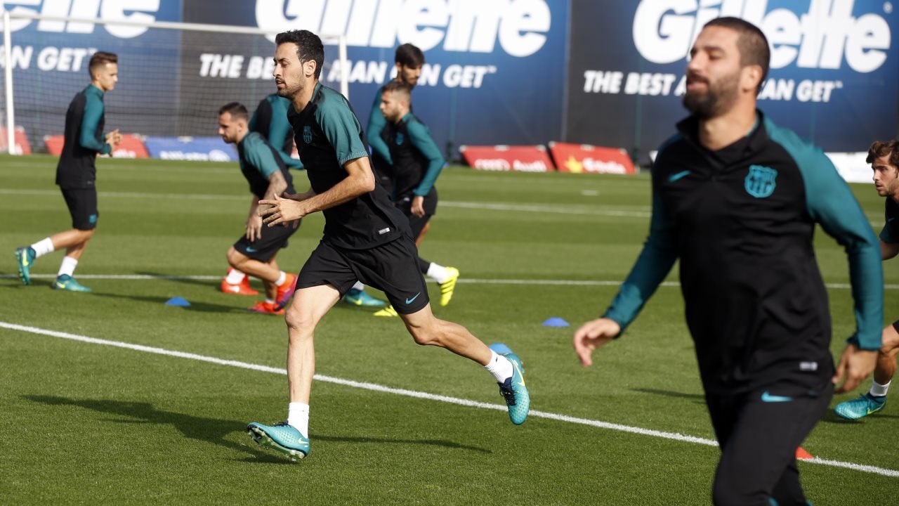 FC Barcelona training session: Ready to go against Manchester City