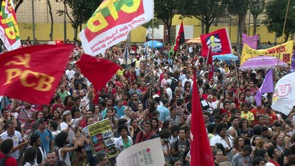 Protestan en Brasil contra ajuste fiscal de Temer