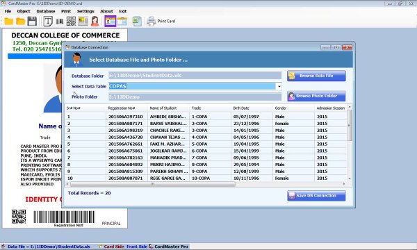 CardMaster ID Card Software Demo - Zebra, HID, Evolis, Magicard, Epson Card Tray Printers, Excel Database Connectivity, 1D/QR Code, Preview