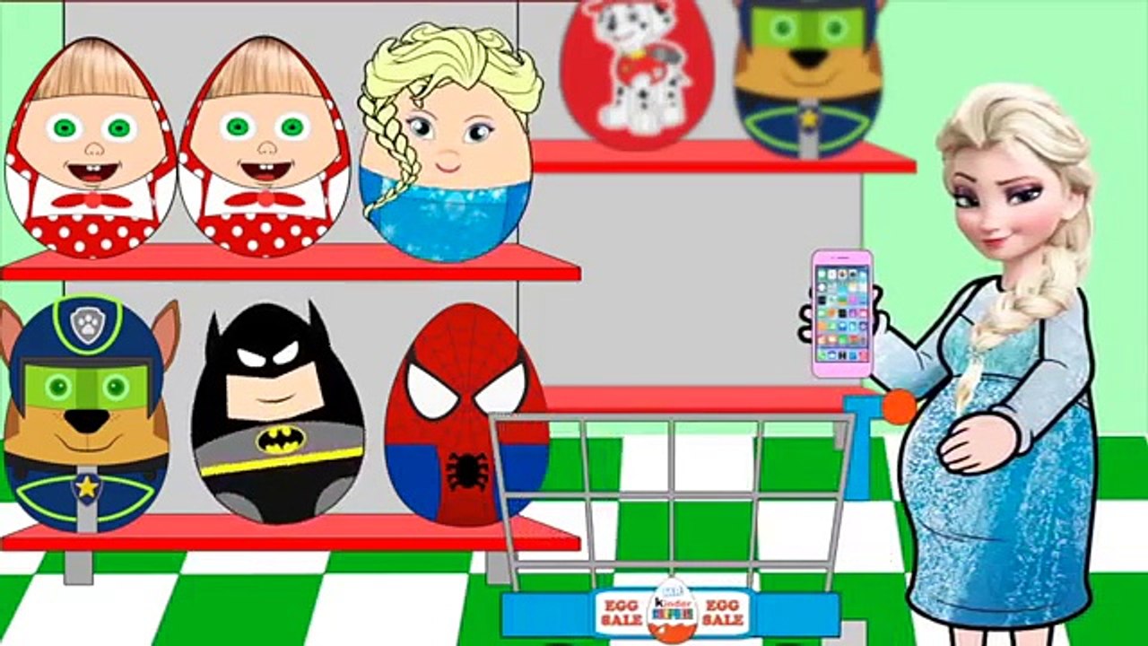 New Kids Surprise Eggs 2016 Anna Shopping Market Elsa Paw Patrol Chase Masha Batman Funny Best Vide