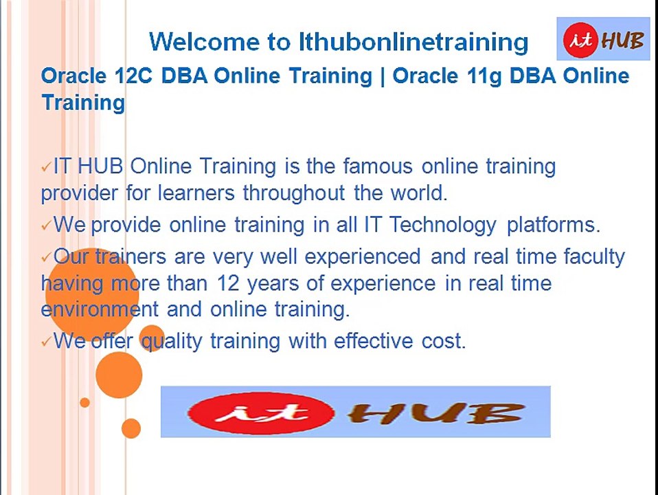 Oracle 12c DBA Online Training | Oracle 11g DBA Online Tutorial