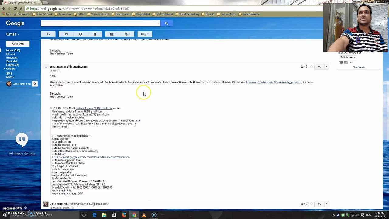 How To Get a Terminated,Suspended or Banned Youtube Channel Account Back Part-1 [Hindi]
