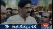 CM Sindh talks to media in Larkana