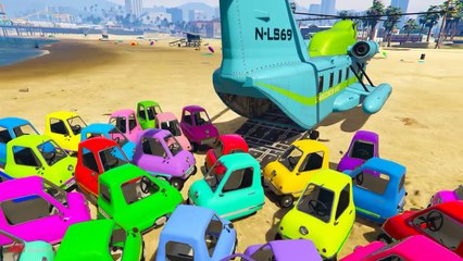 A lot of Long Color Cars with Spiderman Cartoon for Kids Nursery Rhymes Songs for Children