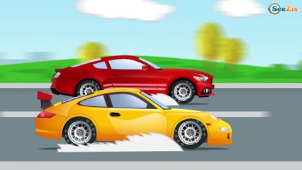 Download Video: Carros de Carreras y Coche de Policía | Dibujos animados de COCHES | Carros para niños