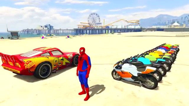 Мультик про Человек-паук и Мотоциклы с Молния Маквин Мультики для детей 2016