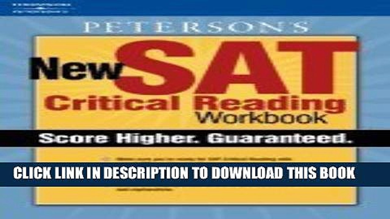 [DOWNLOAD] PDF New SAT Critical Reading Wrkbook, 1st ed (Peterson s Master Critical Reading for