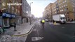 Cyclist knocked over by motorbike