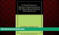 EBOOK ONLINE  A Good Lawyer: Secrets Good Lawyers (  Their Best Clients) Already Know  DOWNLOAD