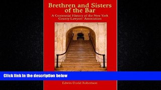 FREE DOWNLOAD  Brethren and Sisters of the Bar: A Centennial History of the New York County