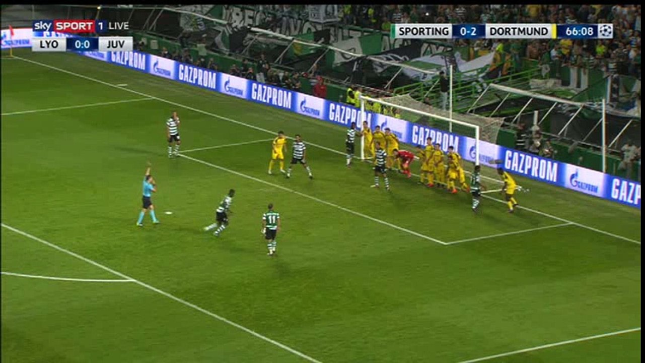 Bruno Cesar Goal HD - Sporting CP 1-2 Borussia Dortmund - 18-10-2016