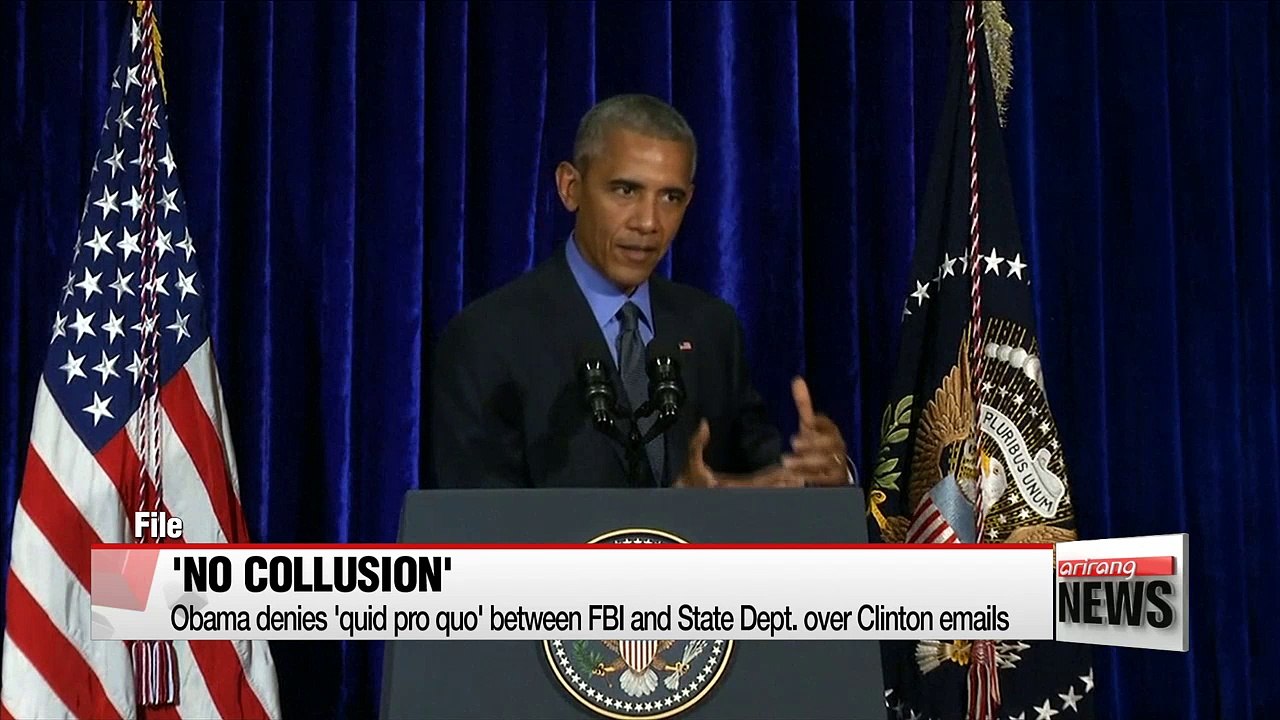 Obama denies 'quid pro quo' between FBI and State Dept. over Clinton emails
