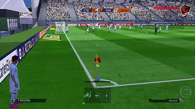 Coritiba x Santos. Brasileirão Sêrie A - 21° Rodada 21/08/2016 - PES 2016