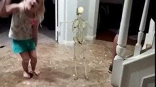 Funniest 4 Year Old Dancing with a Skeleton Ghost!
