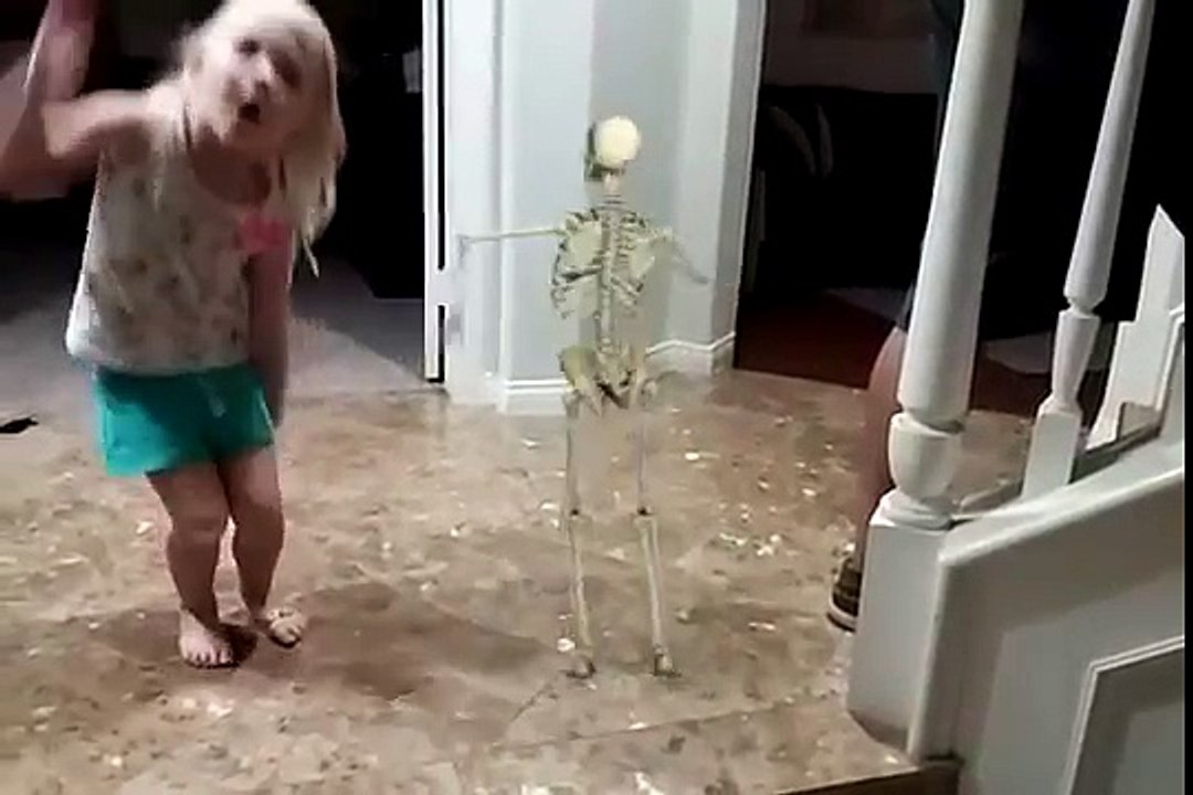 Funniest 4 Year Old Dancing with a Skeleton Ghost!