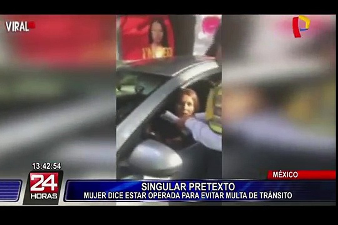 Mujer argumenta estar recién operada para evitar multa