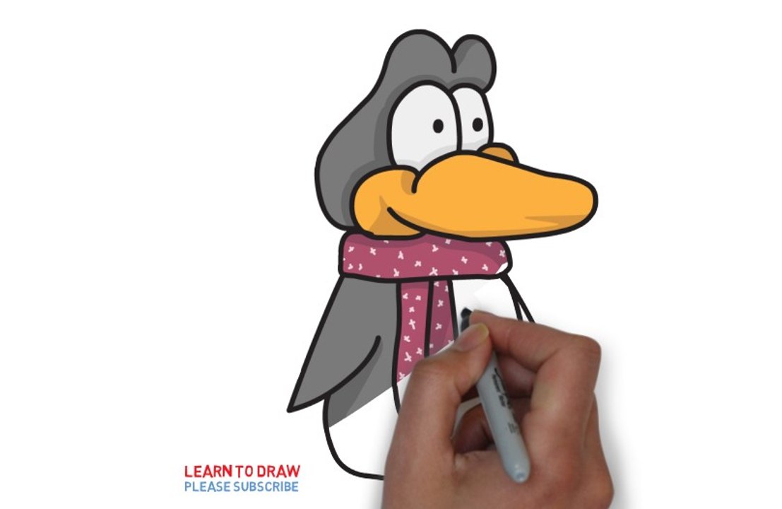 How to draw a penguin for kids step by step