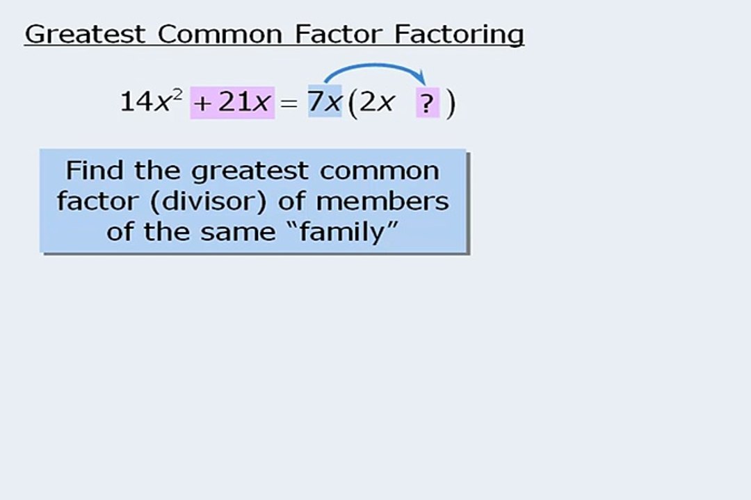 GRE: Factoring - Greatest Common Factors (GCF)