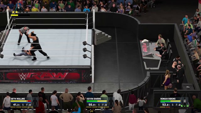 WWE 2K17 kevin owens v seth rollins v roman reigns