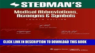 [PDF] Stedman s Medical Abbreviations, Acronyms and Symbols, Fourth Edition on CD-ROM Popular