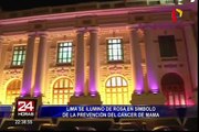 Lima se iluminó de rosa en símbolo de la prevención del cáncer de mama