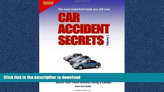READ THE NEW BOOK Car Accident Secrets, Vol. 1 READ PDF BOOKS ONLINE