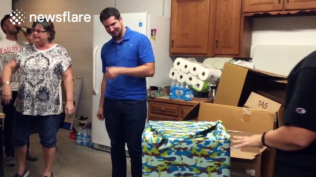 'Unboxing' surprise reunites friends after being separated for eight years