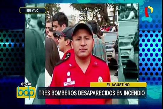 Tres bomberos desaparecidos en incendio de El Agustino