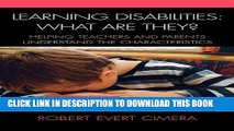 [DOWNLOAD]|[BOOK]} PDF Learning Disabilities: What Are They?: Helping Teachers and Parents