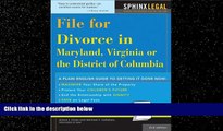 READ book  File for Divorce in Maryland, Virginia or the District of Columbia, 2E (Legal Survival
