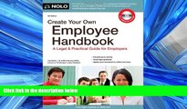 EBOOK ONLINE  Create Your Own Employee Handbook: A Legal   Practical Guide for Employers  FREE