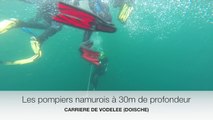 Suivez les pompiers namurois en immersion à 30 mètres de profondeur