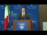 USA - Renzi a Washington, intervento alla Johns Hopkins University (19.10.16)