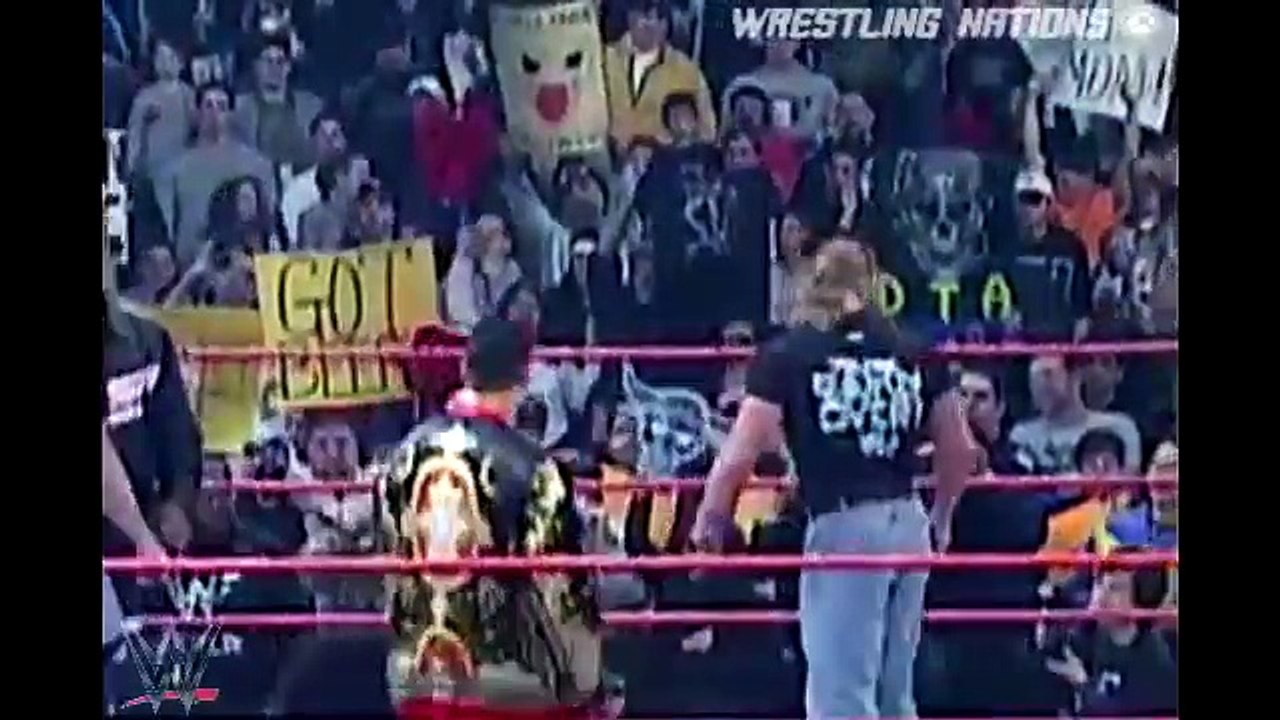 The Rock with Triple H vs Rikishi with Stone cold WWE RAW 2001