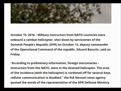 Ukraine: NATO Military Instructors Were Onboard Attack Helicopter Shot Down in Donbass