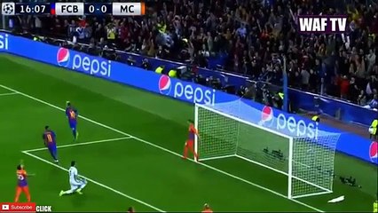 اهداف مباراة برشلونة و مانشستر سيتي ( 2016-10-19 ) 4-0 وهاتريك "ميسى" العالمى