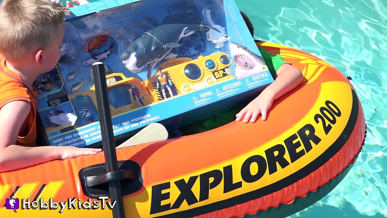 Biggest SHARK WEEK EGG! Boat Fishing For Toys Adventure + Shark Imaginext Animal Planet Ho