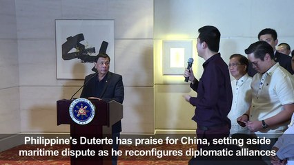 Philippines' Duterte praises China on Beijing visit