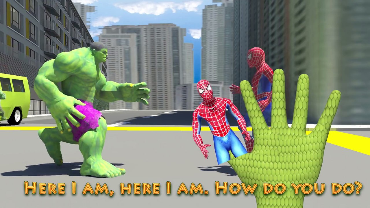 Finger Family - Spiderman Vs Hulk Cartoon Finger Family Nursery Rhymes & Kids Songs Lyrics