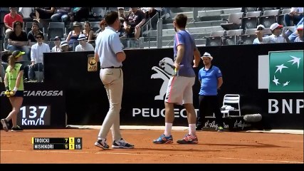 Angry Viktor Troicki Goes Crazy Meltdown vs Kei Nishikori at Italian Rome Open 2016