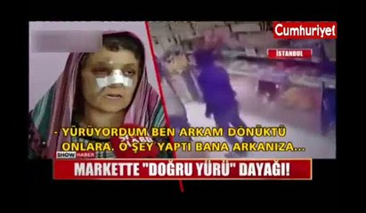 Markette "doğru yürü" dayağı