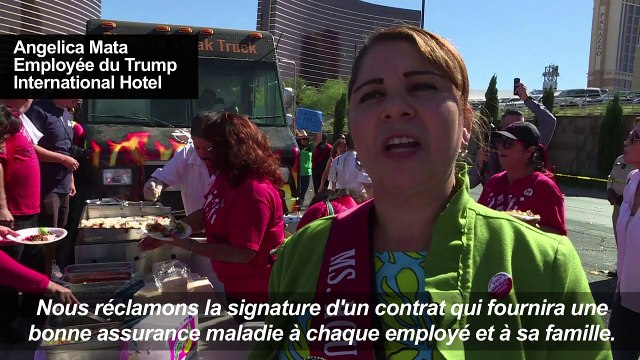 Des employés de Donald Trump manifestent avant le dernier débat