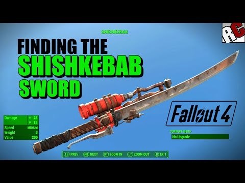 Fallout 4 - How to find the SHISHKEBAB Sword + 4 Mini Nukes (Best Weapons in Fallout 4 Guide)