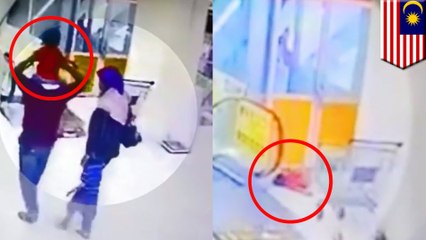 Escalator accident: Little girl falls from dad’s shoulders on escalator