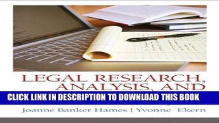 [PDF] Legal Research, Analysis, and Writing (5th Edition) [Online Books]