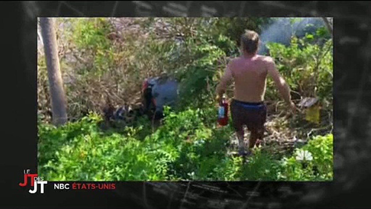 Floride : Des américains sauvent un homme de la mort après un accident de voiture - Regardez