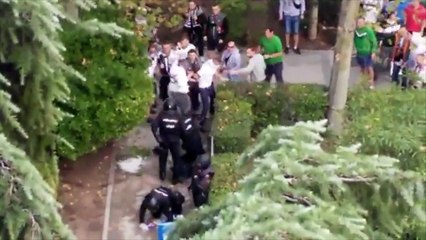 Affrontement entre hooligans du Legia Varsovie et policiers à Madrid