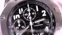 Swiss replica watches Audemars Piguet Royal Oak Offshore Ultimate Black Dial on Black Leather Strap A7750 sku0194